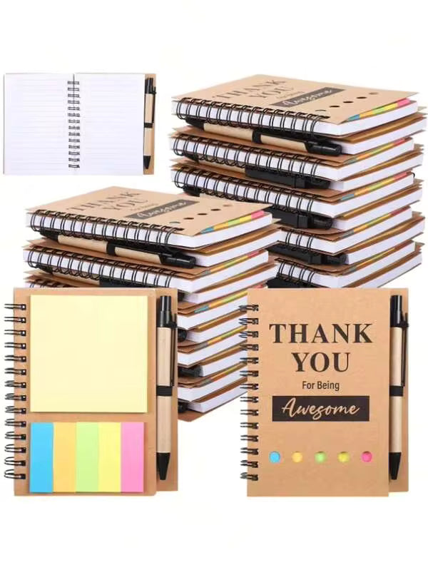 1-10 Sets Of Spiral Inspirational Notebooks With Pens - Teacher Appreciation Notebooks With Sticky Notes And Inspirational Pens,Perfect Gifts For Employees,Colleagues,Students,Teachers,And,Self-Adhesive,Used For Recording Mistakes And Reminders.